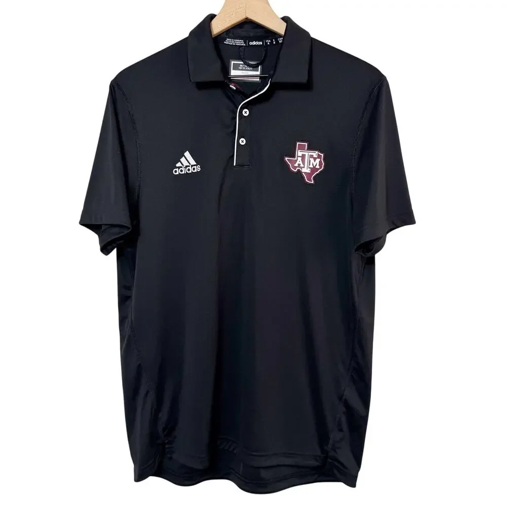 Adidas Texas A&M Aggies Black Performance Polo Men's Size Medium